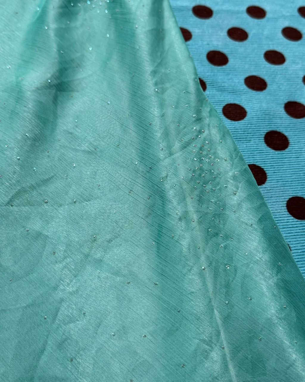 aqua ruffle flowy dress