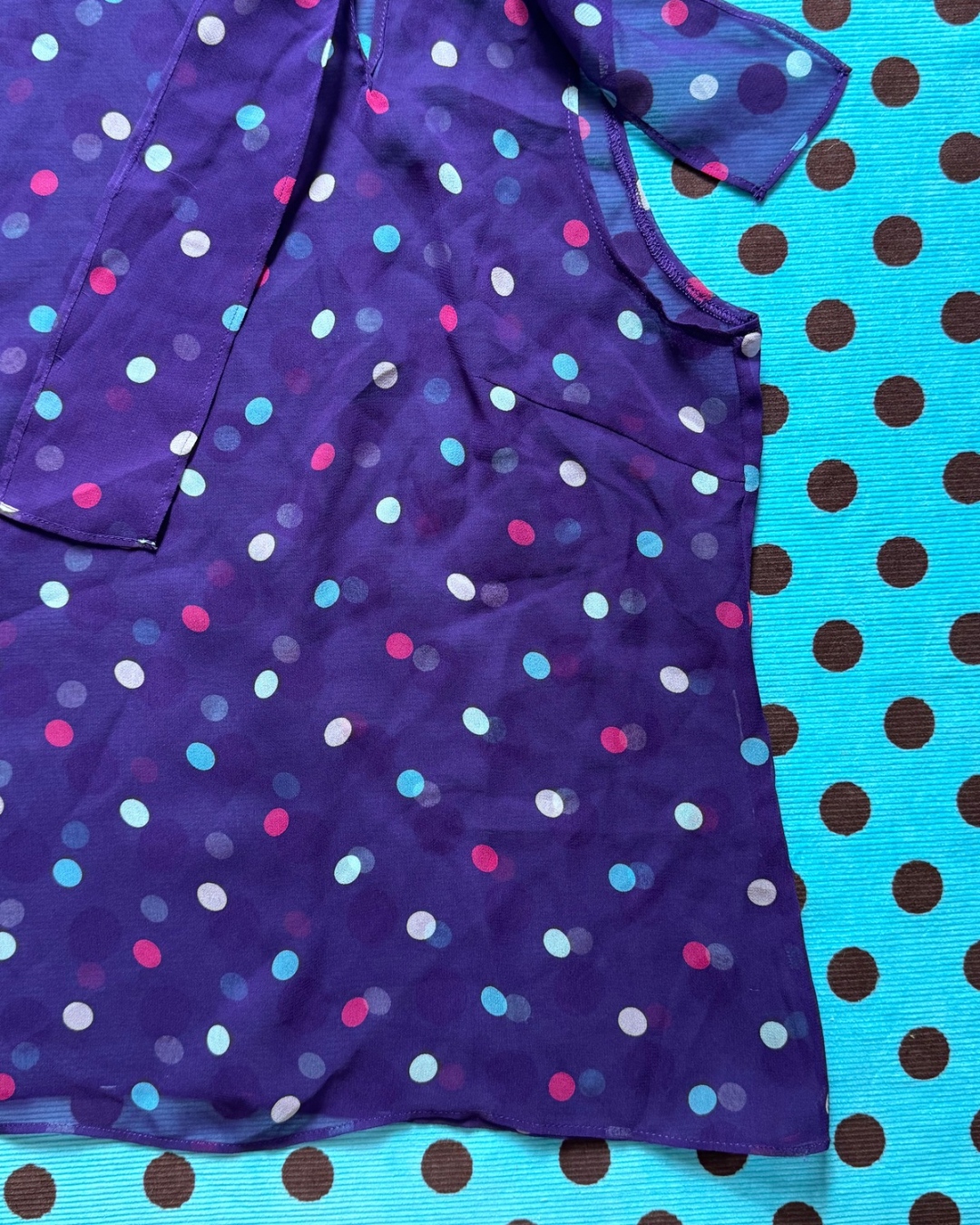 sheer polka dot top