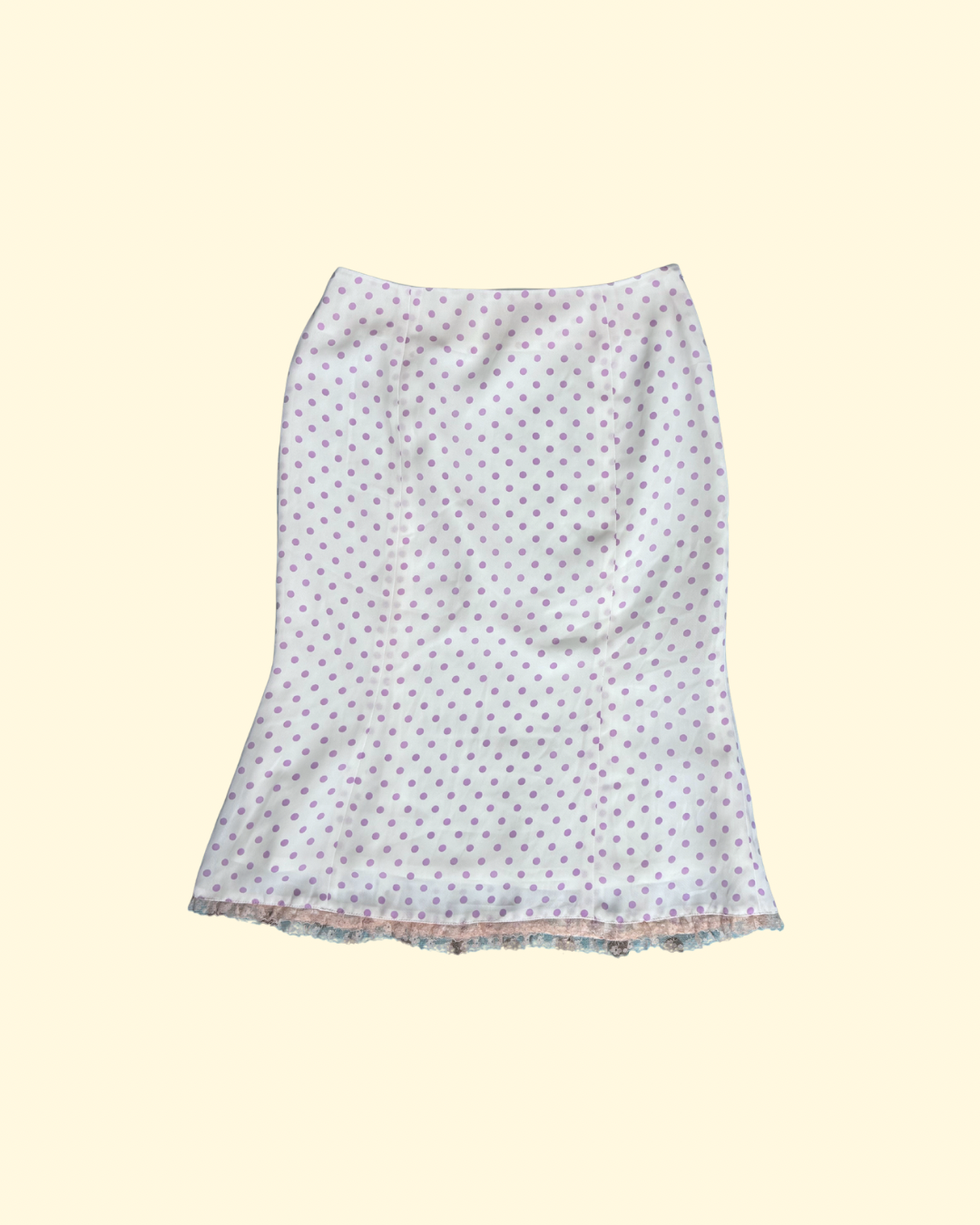 white and purple midi skirt