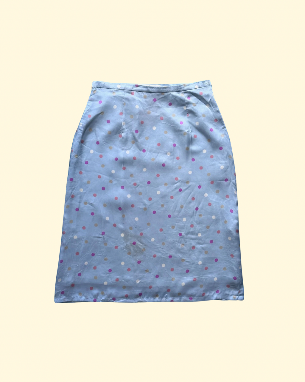 pink polka dot midi skirt