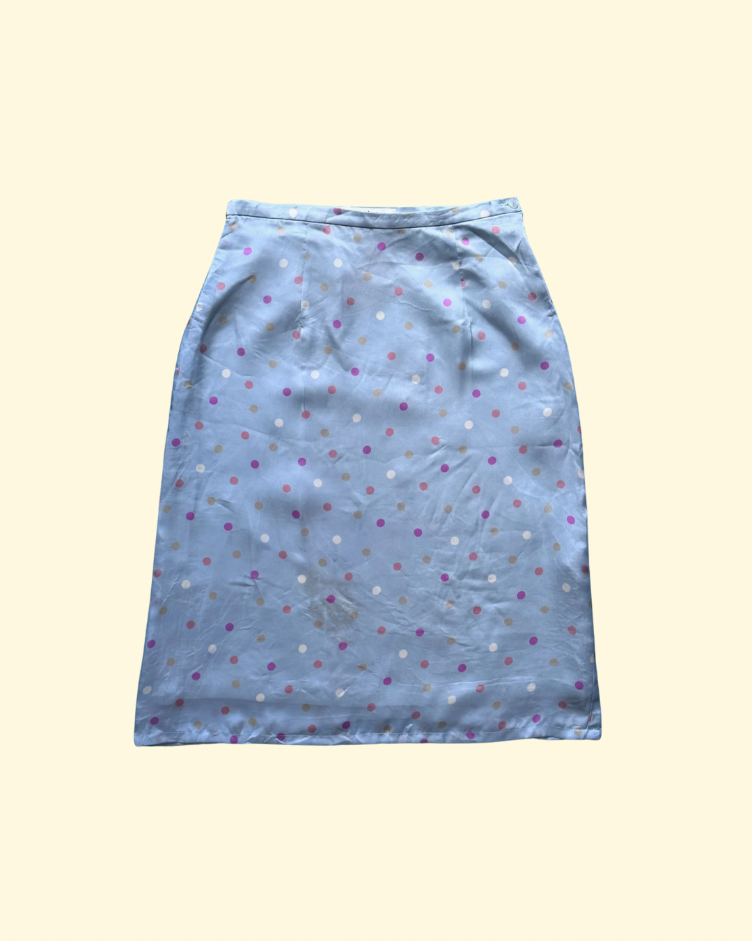 pink polka dot midi skirt