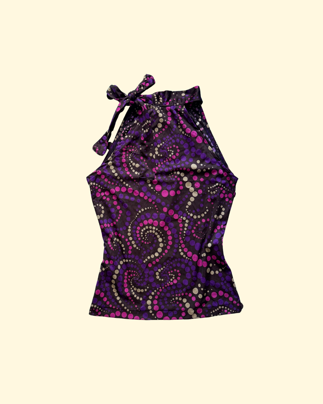 high neck polka dot top