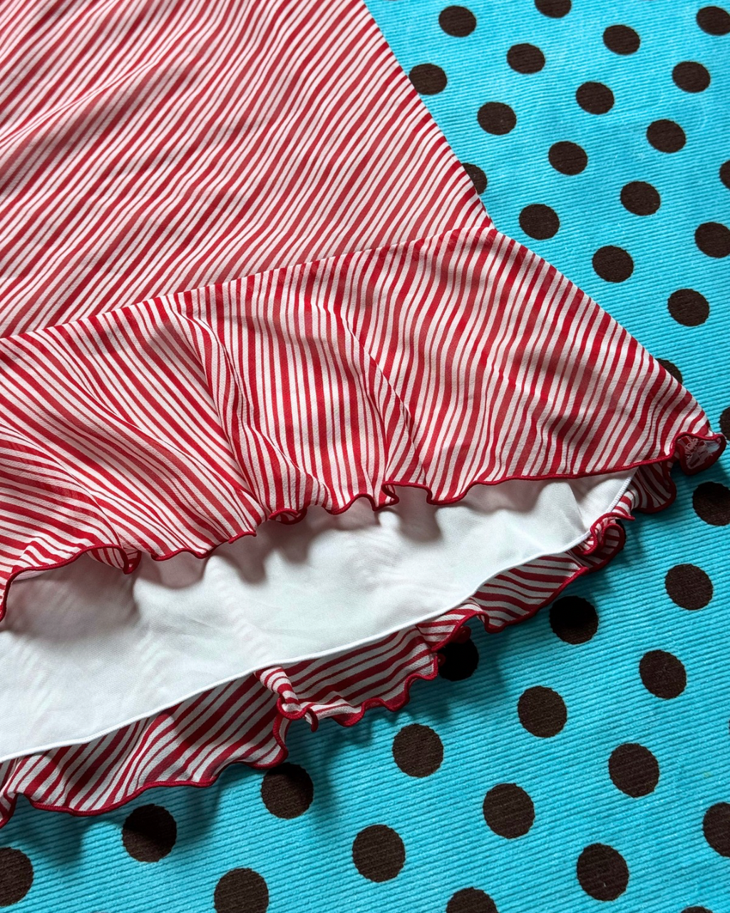 red and white striped midi skirt (set)