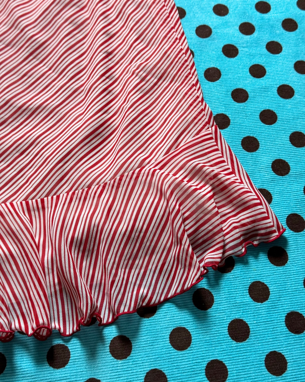 red and white striped midi skirt (set)
